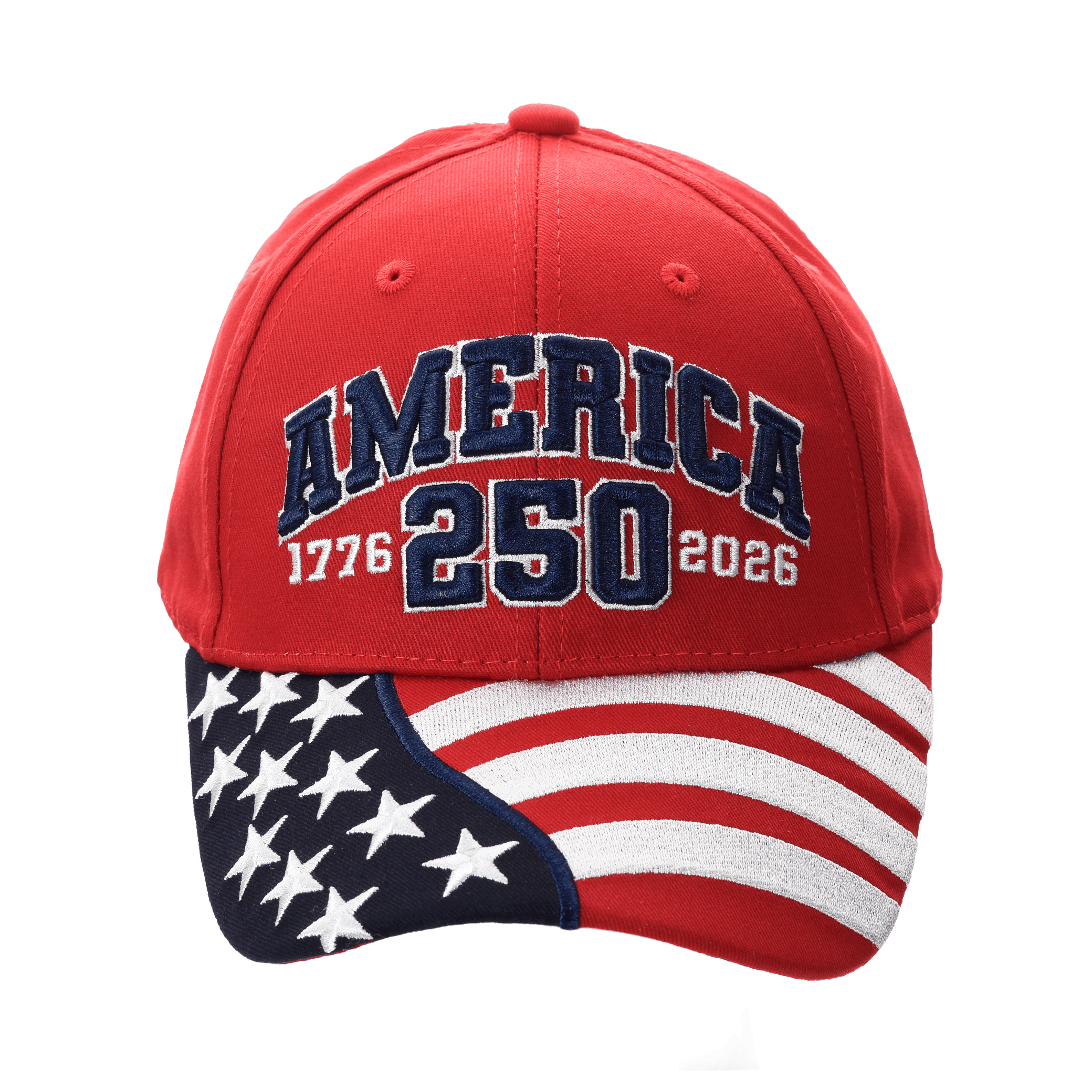 America 250th Anniversary Cap – American Flag Bill | Patriotic Cotton Twill Hat
