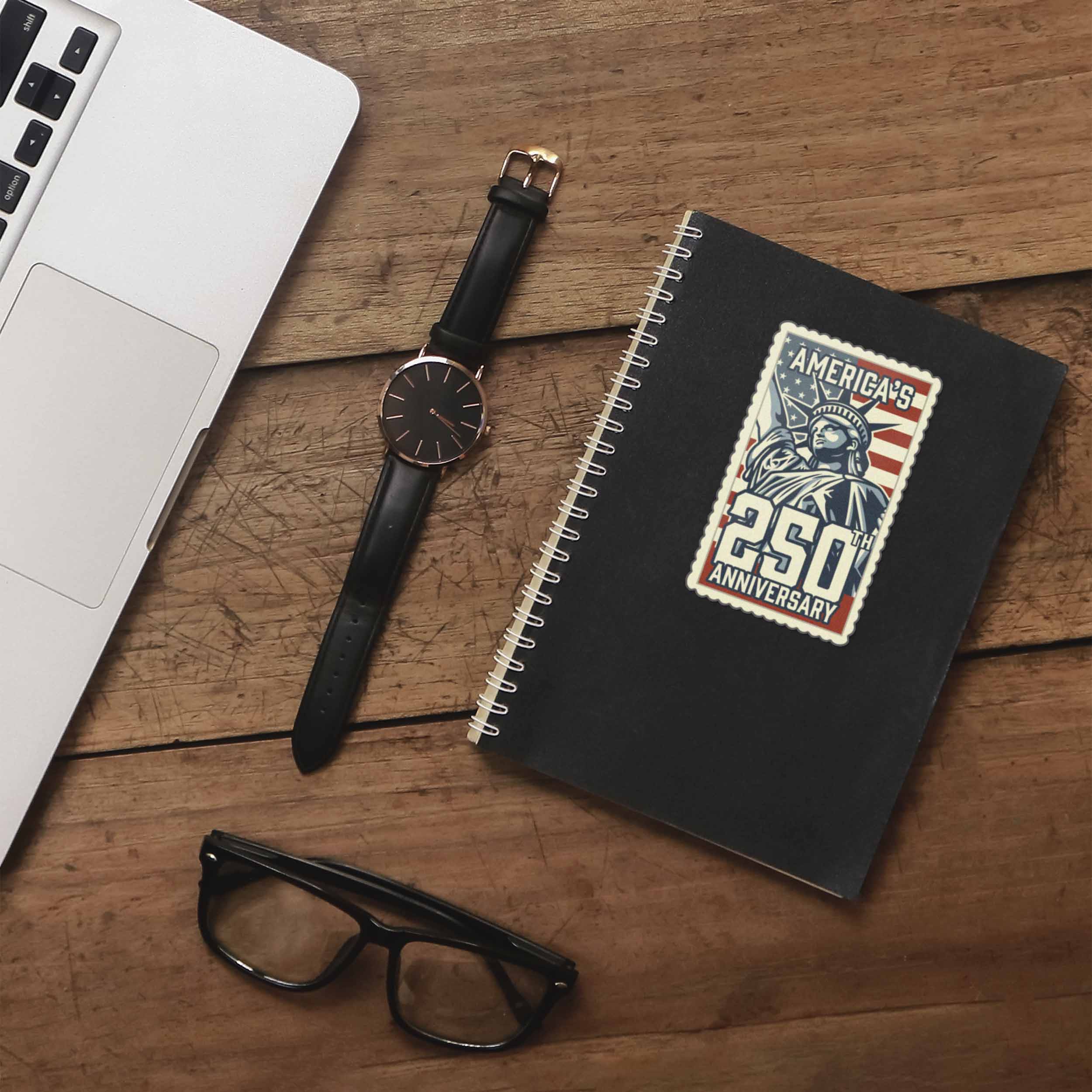 America's 250th Anniversary Stamp Sticker - Cool Patriotic USA Decal