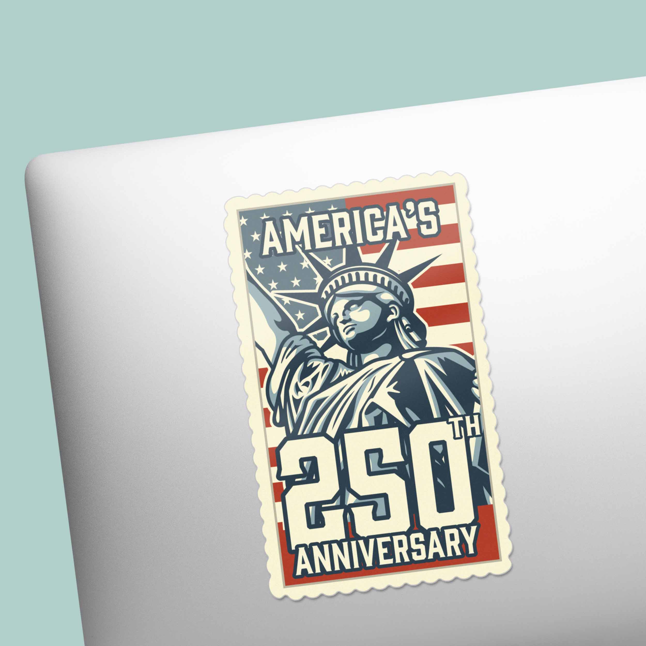 America's 250th Anniversary Stamp Sticker - Cool Patriotic USA Decal