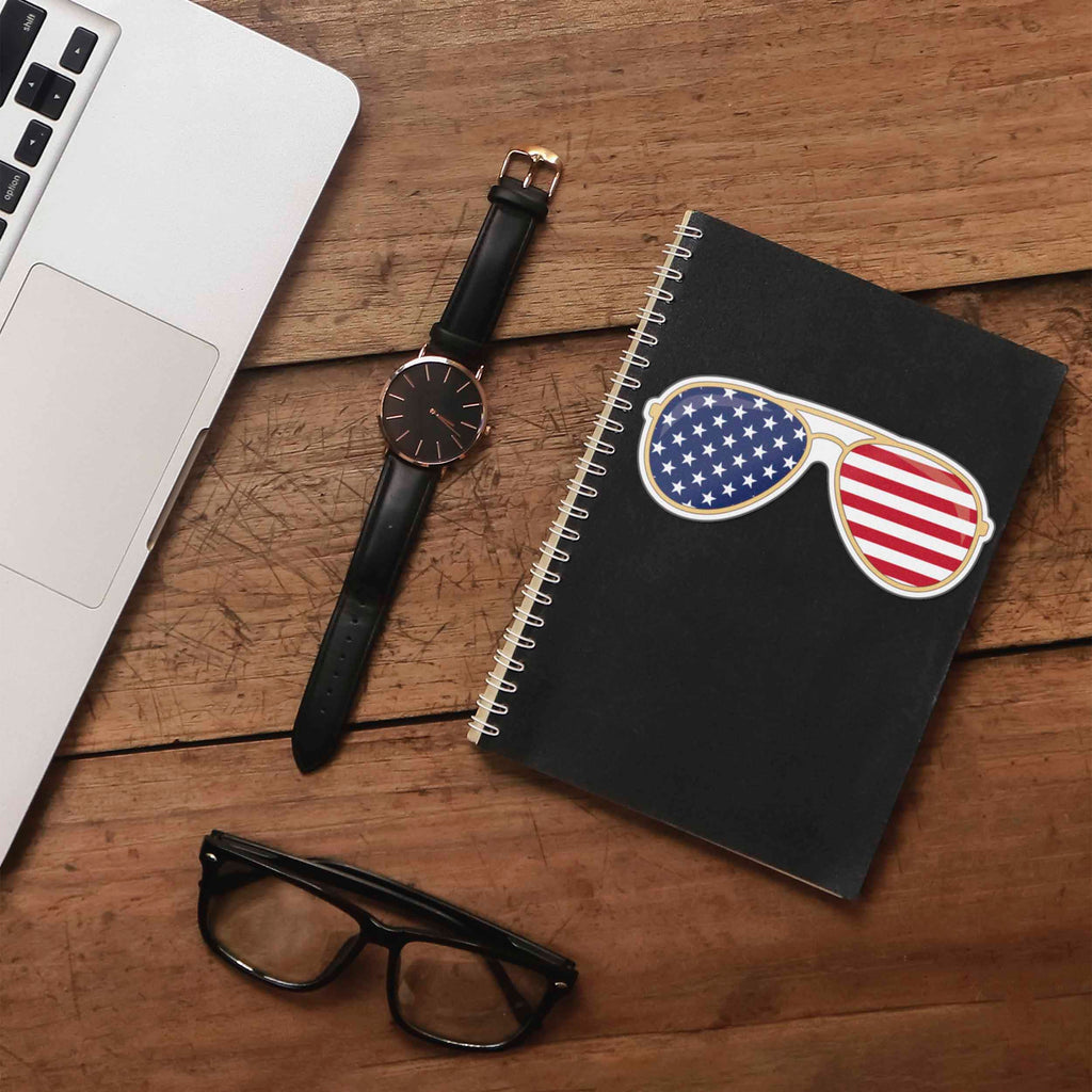 American Flag Sunglasses Sticker - Cool Patriotic USA Decal