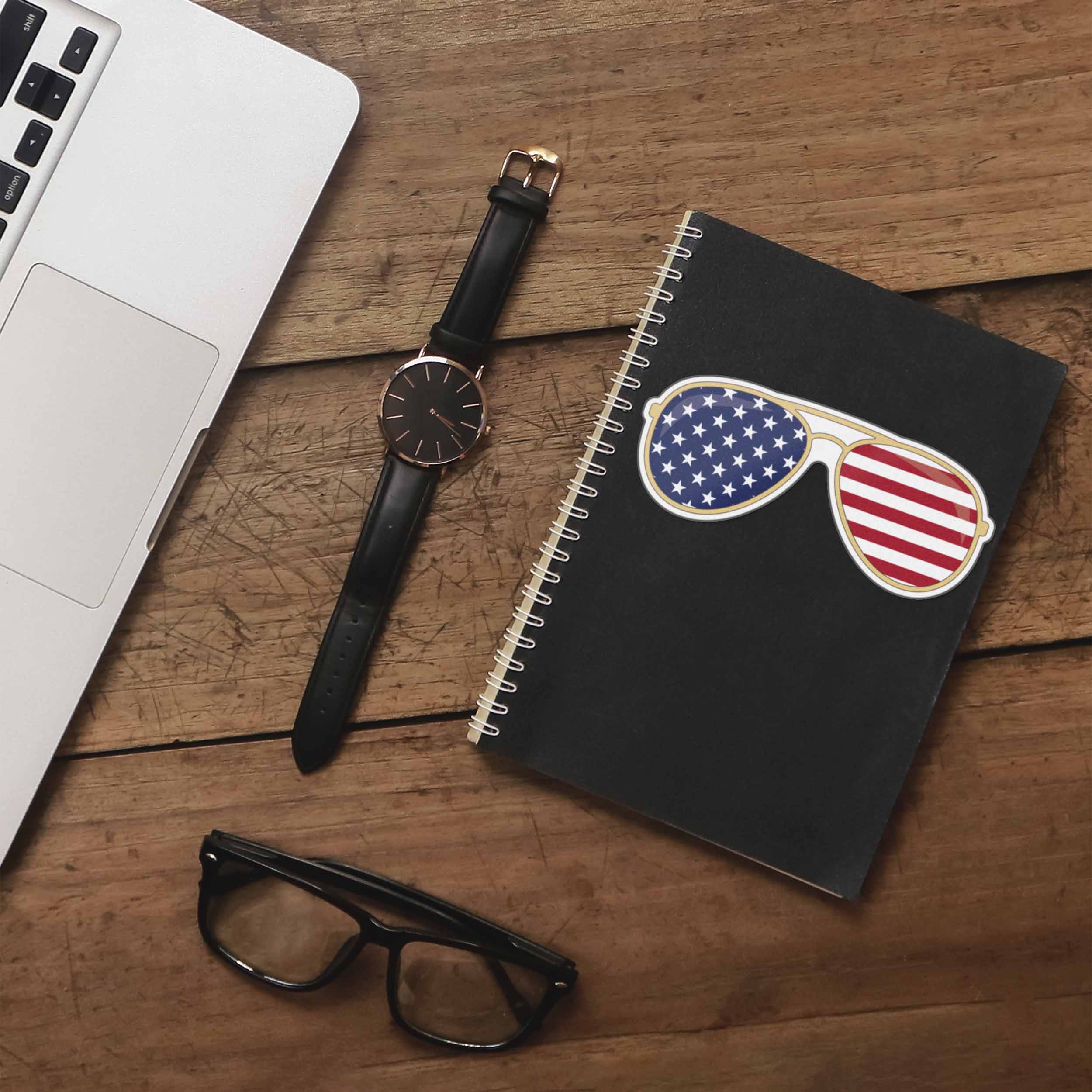 American Flag Sunglasses Sticker - Cool Patriotic USA Decal