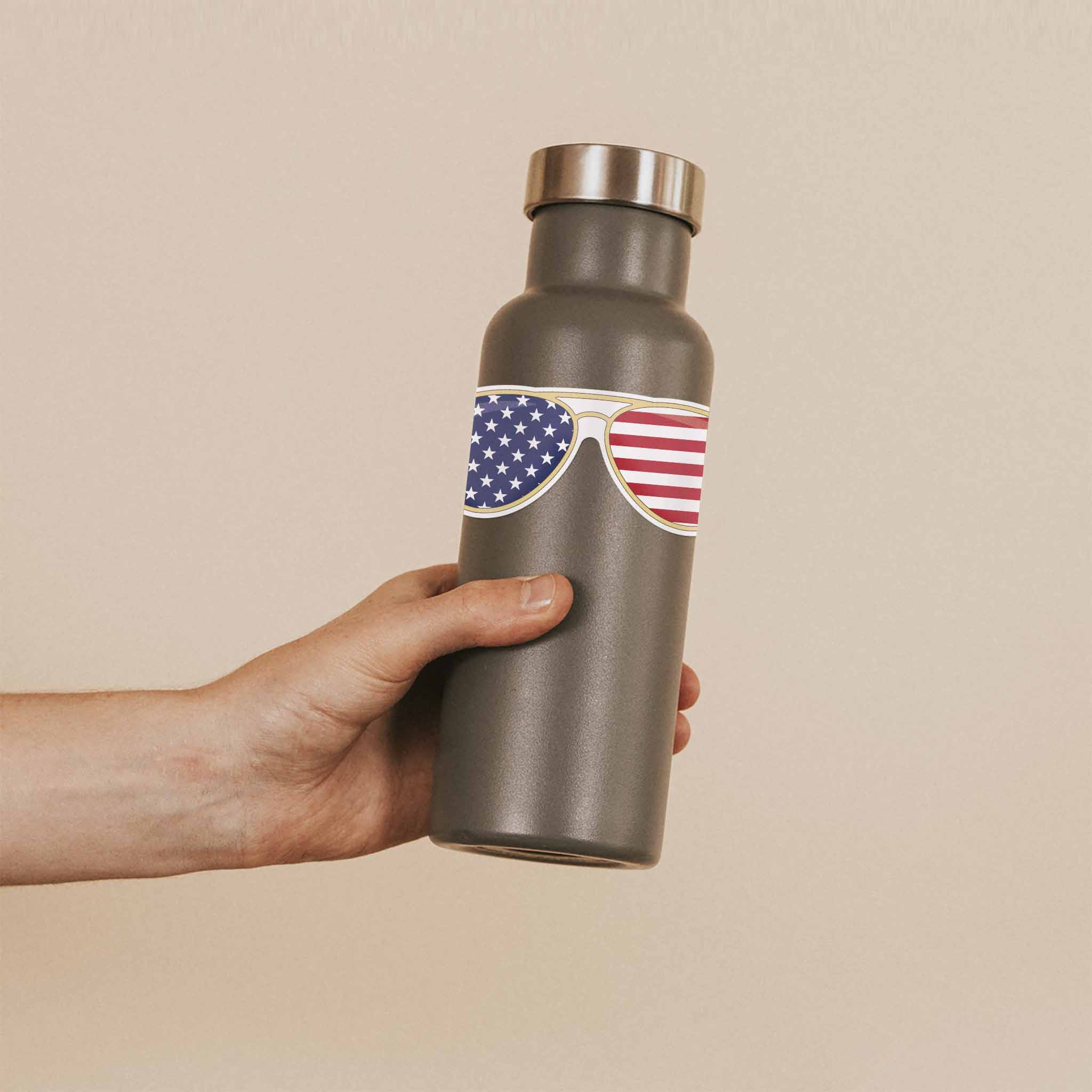 American Flag Sunglasses Sticker - Cool Patriotic USA Decal