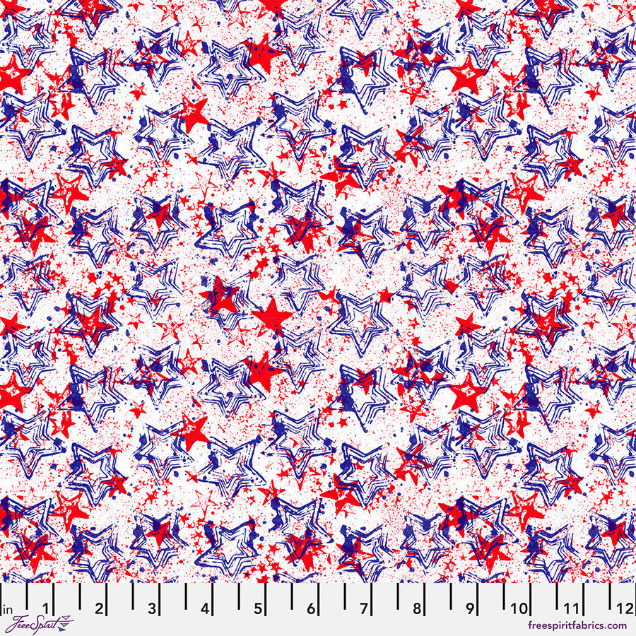 Shooting Stars - Patriotic Americana Cotton 44"/45" Fabric Per Yard