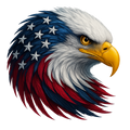 Patriotic Eagle Head Fabric Panel