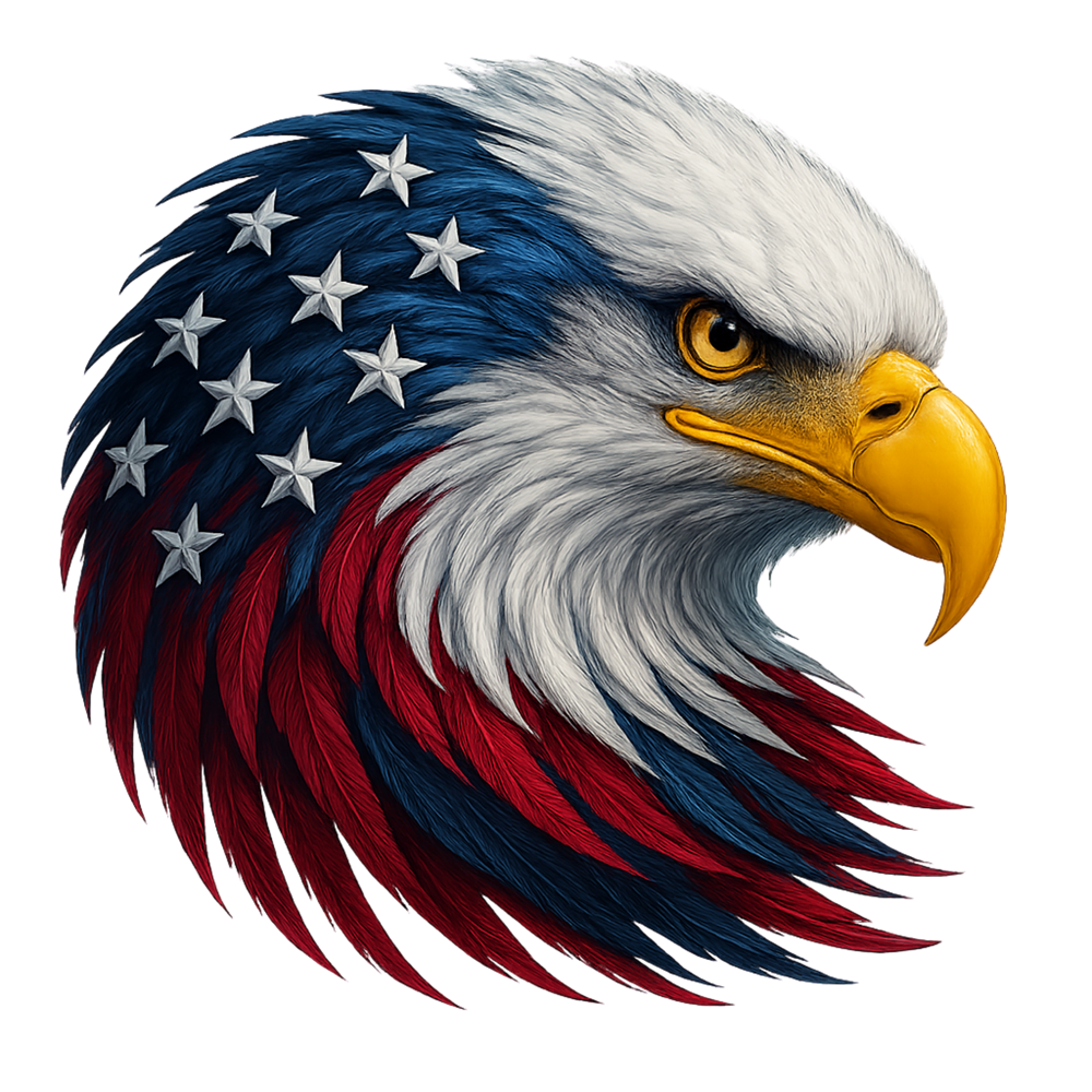 Patriotic Eagle Head Fabric Panel