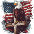 Patriotic Eagle on the Cross Fabric Panel 1